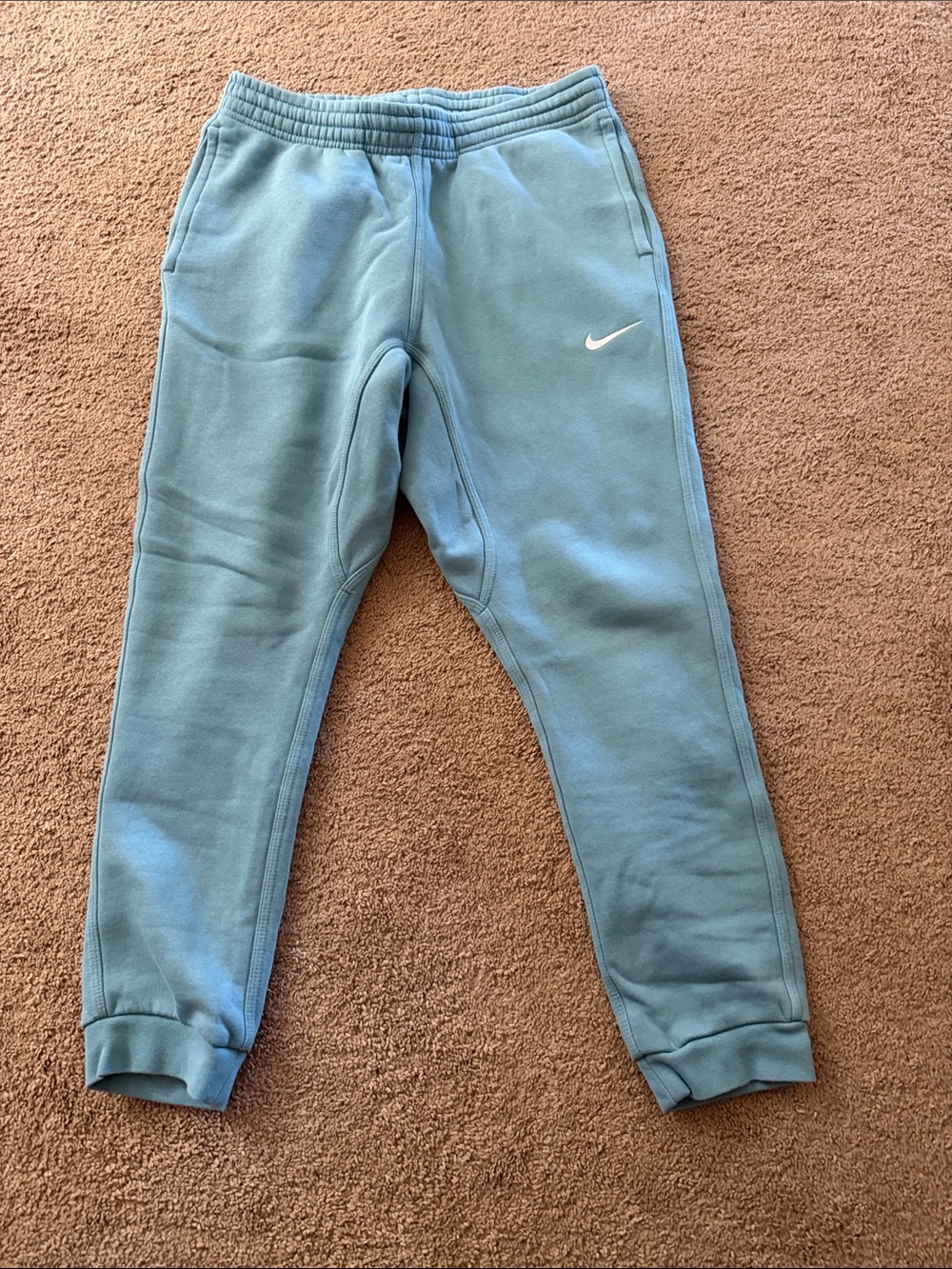 Nike Blue Fleece Joggers with White Swoosh